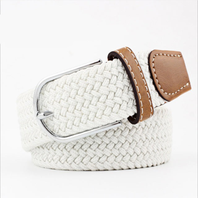 Casual Knitted Pin Buckle Men Belt Woven Canvas Braided Stretch Belt-Belts-Arimonz-48-105cm/41inches-Arimonz