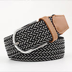 Casual Knitted Pin Buckle Men Belt Woven Canvas Braided Stretch Belt-Belts-Arimonz-Arimonz
