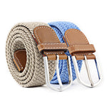 Casual Knitted Pin Buckle Men Belt Woven Canvas Braided Stretch Belt-Belts-Arimonz-Arimonz