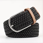Casual Knitted Pin Buckle Men Belt Woven Canvas Braided Stretch Belt-Belts-Arimonz-Arimonz
