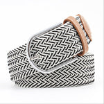 Casual Knitted Pin Buckle Men Belt Woven Canvas Braided Stretch Belt-Belts-Arimonz-Arimonz