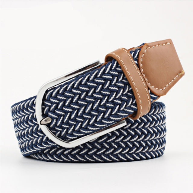 Casual Knitted Pin Buckle Men Belt Woven Canvas Braided Stretch Belt-Belts-Arimonz-60-105cm/41inches-Arimonz