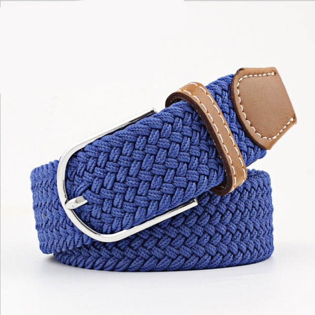 Casual Knitted Pin Buckle Men Belt Woven Canvas Braided Stretch Belt-Belts-Arimonz-62-105cm/41inches-Arimonz