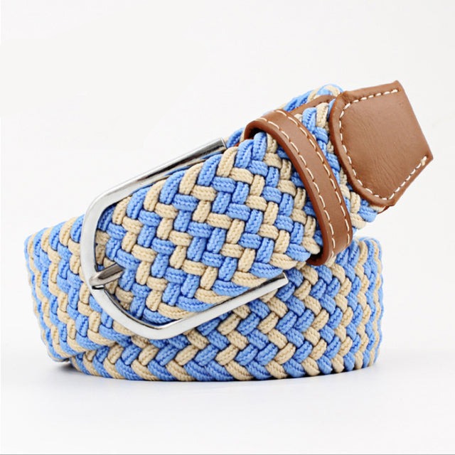 Casual Knitted Pin Buckle Men Belt Woven Canvas Braided Stretch Belt-Belts-Arimonz-8-105cm/41inches-Arimonz
