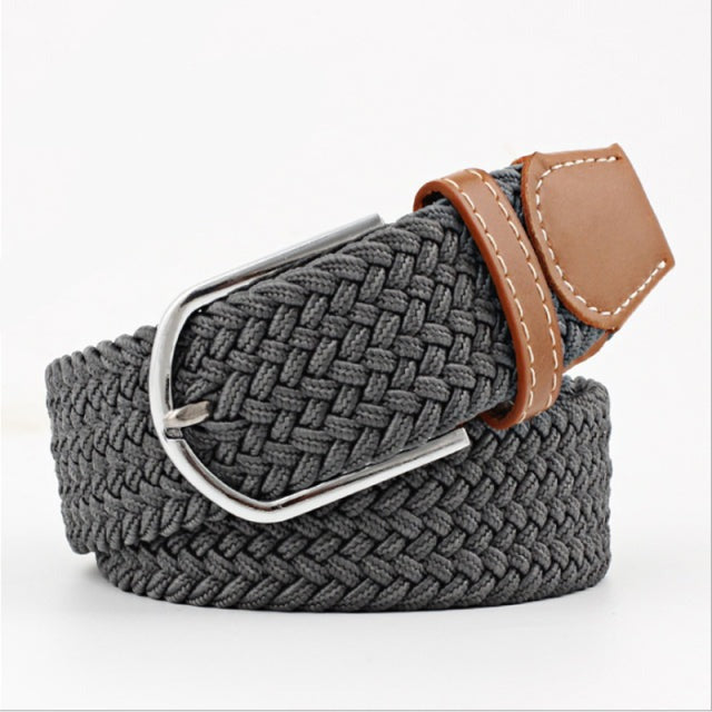 Casual Knitted Pin Buckle Men Belt Woven Canvas Braided Stretch Belt-Belts-Arimonz-9-105cm/41inches-Arimonz