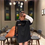 Casual Letter Print O-neck Stripe Tees Creativity Loose T-shirts-Tee-Arimonz-Black and White-M-Arimonz