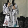 Casual Letter Print O-neck Stripe Tees Creativity Loose T-shirts-Tee-Arimonz-Paint Splatter-M-Arimonz