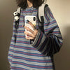 Casual Letter Print O-neck Stripe Tees Creativity Loose T-shirts-Tee-Arimonz-Stripes-M-Arimonz