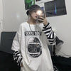 Casual Letter Print O-neck Stripe Tees Creativity Loose T-shirts-Tee-Arimonz-White Stripes-M-Arimonz