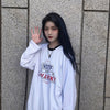 Casual Letter Print O-neck Stripe Tees Creativity Loose T-shirts-Tee-Arimonz-White with Print-M-Arimonz