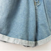 Casual Loose Roll Up Hem Elastic Waist Pocket High Waist Denim Shorts-Denim Shorts-Arimonz-Arimonz