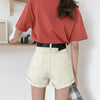 Casual Sashes High Waist Loose Denim Short-Denim Shorts-Arimonz-Arimonz