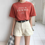 Casual Sashes High Waist Loose Denim Short-Denim Shorts-Arimonz-Beige-S-Arimonz