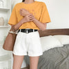 Casual Sashes High Waist Loose Denim Short-Denim Shorts-Arimonz-White-S-Arimonz