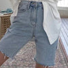 Casual Shorts for Women High Waist Ripped Button Up Denim Shorts-Denim Shorts-Arimonz-Arimonz
