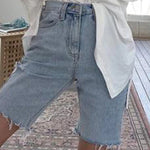 Casual Shorts for Women High Waist Ripped Button Up Denim Shorts-Denim Shorts-Arimonz-Arimonz
