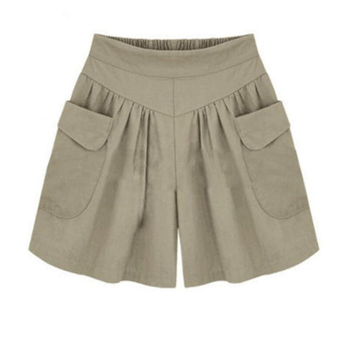 Casual Shorts Women Summer Elastic Waist Loose Casual Shorts-Shorts-Arimonz-Arimonz