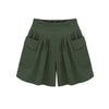 Casual Shorts Women Summer Elastic Waist Loose Casual Shorts-Shorts-Arimonz-Army green-L-Arimonz