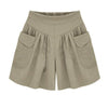 Casual Shorts Women Summer Elastic Waist Loose Casual Shorts-Shorts-Arimonz-Beige-L-Arimonz