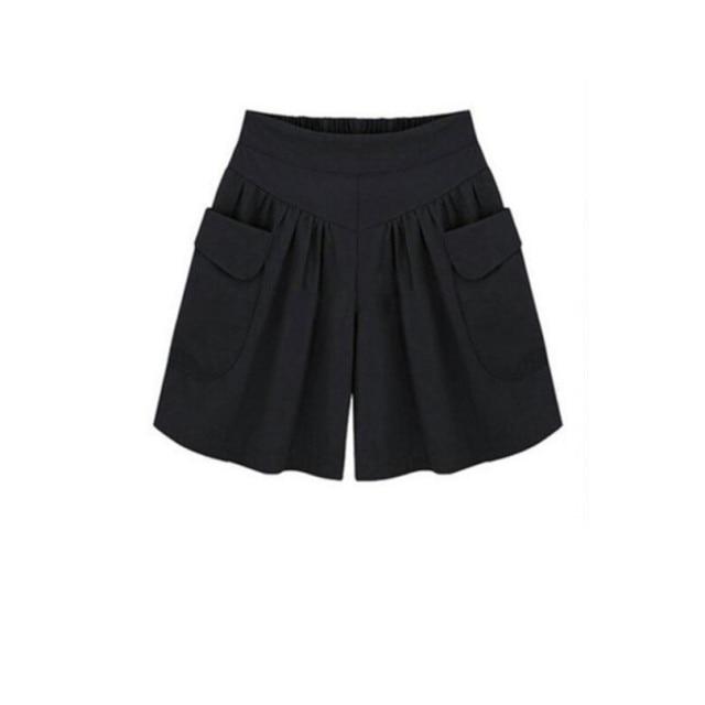 Casual Shorts Women Summer Elastic Waist Loose Casual Shorts-Shorts-Arimonz-Black-L-Arimonz