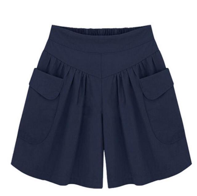 Casual Shorts Women Summer Elastic Waist Loose Casual Shorts-Shorts-Arimonz-Navy-L-Arimonz