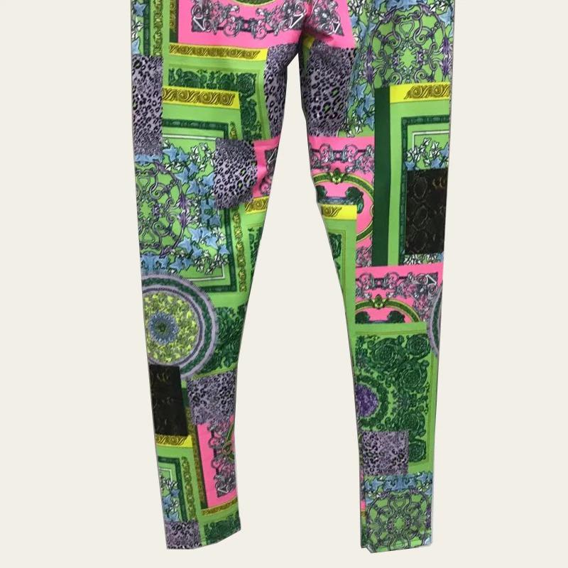 Casual Slim-fit Shirt Printed Leggings Pants Suit Women 2 Piece Set-Wear To Work Sets-Arimonz-Arimonz