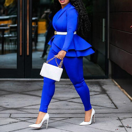 Casual Suit Set Plus Size Top and pants Elegant Casual Suit Set-Wear To Work Sets-Arimonz-Arimonz