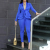 Casual Suit Set Plus Size Top and pants Elegant Casual Suit Set-Wear To Work Sets-Arimonz-Blue-XS-Arimonz