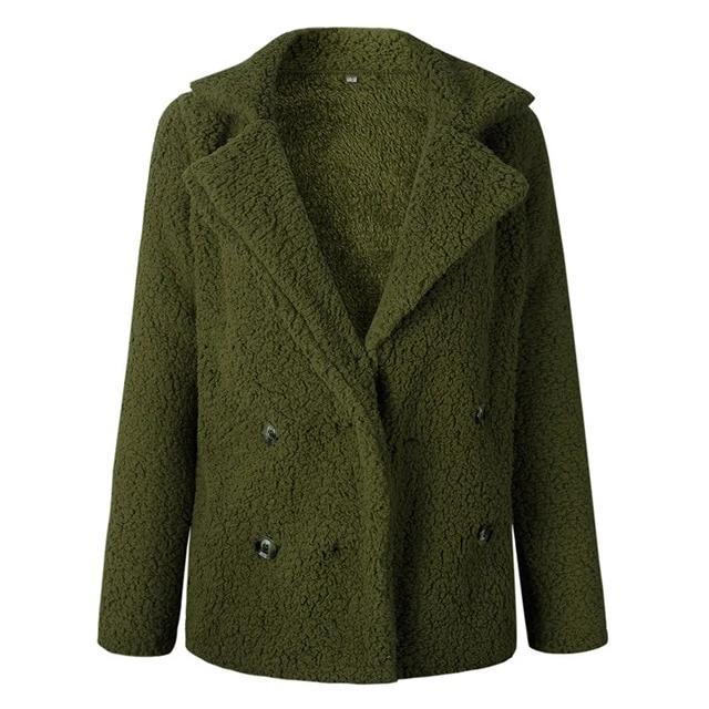 Casual Teddy Coat-Fuzzy Jackets-Arimonz-Army Green-S-Arimonz