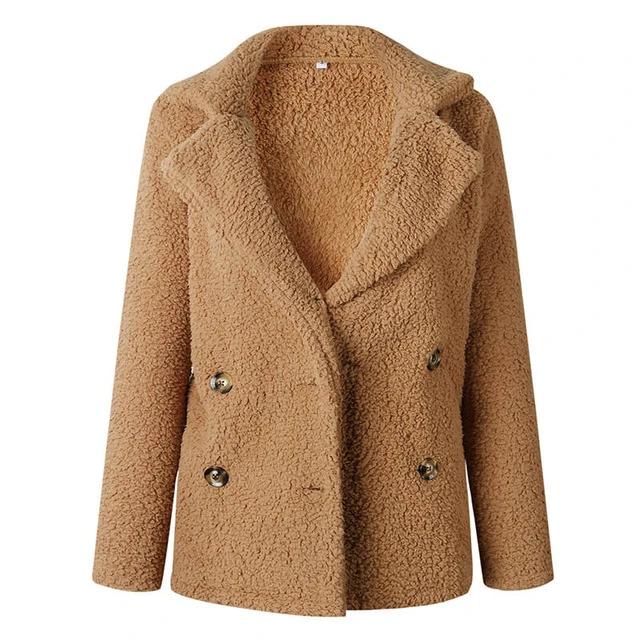 Casual Teddy Coat-Fuzzy Jackets-Arimonz-Camel-S-Arimonz
