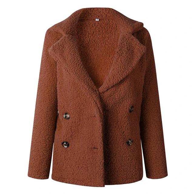 Casual Teddy Coat-Fuzzy Jackets-Arimonz-Caramel-S-Arimonz