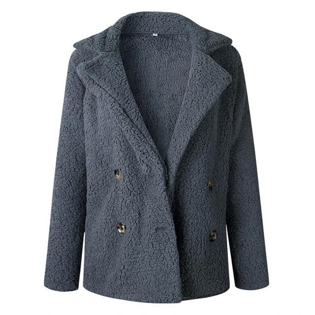 Casual Teddy Coat-Fuzzy Jackets-Arimonz-Dark grey-S-Arimonz