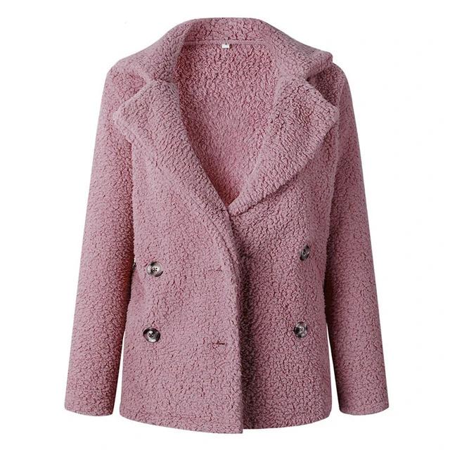 Casual Teddy Coat-Fuzzy Jackets-Arimonz-Pink-S-Arimonz
