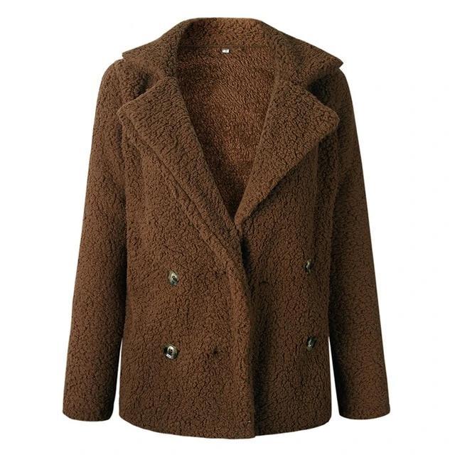 Casual Teddy Coat-Fuzzy Jackets-Arimonz-Red coffee-S-Arimonz