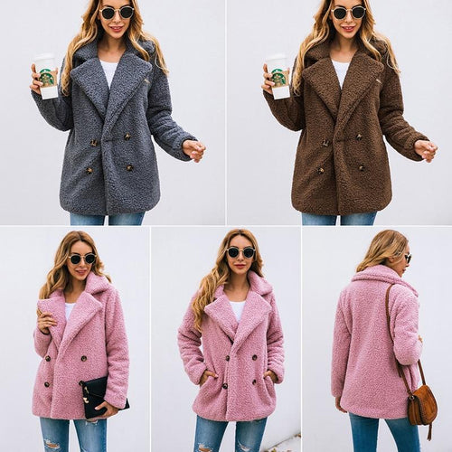 Casual Teddy Coat-Fuzzy Jackets-Arimonz-Arimonz