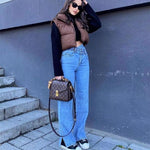 Casual Woman Short Puffer Vest Warm Double-Side Outwear-Bomber Coats-Arimonz-Arimonz