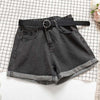 Casual Women Denim Shorts High Waist Jeans Shorts Ladies Bottom-Denim Shorts-Arimonz-Dark Grey-S-Arimonz