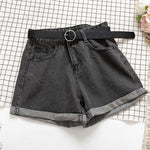 Casual Women Denim Shorts High Waist Jeans Shorts Ladies Bottom-Denim Shorts-Arimonz-Dark Grey-S-Arimonz