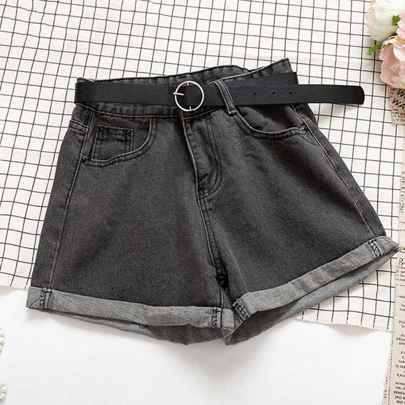Casual Women Denim Shorts High Waist Jeans Shorts Ladies Bottom-Denim Shorts-Arimonz-Dark Grey-S-Arimonz
