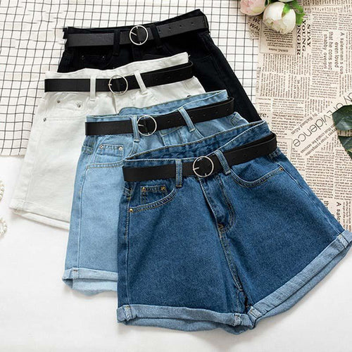 Casual Women Denim Shorts High Waist Jeans Shorts Ladies Bottom-Denim Shorts-Arimonz-Arimonz