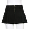 Casual Zipper Fly Short Denim Skirt Summer Low Waist Mini Jeans Skirt-Denim Skirts-Arimonz-Arimonz