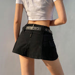 Casual Zipper Fly Short Denim Skirt Summer Low Waist Mini Jeans Skirt-Denim Skirts-Arimonz-Arimonz