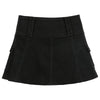 Casual Zipper Fly Short Denim Skirt Summer Low Waist Mini Jeans Skirt-Denim Skirts-Arimonz-Arimonz