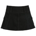 Casual Zipper Fly Short Denim Skirt Summer Low Waist Mini Jeans Skirt-Denim Skirts-Arimonz-Arimonz