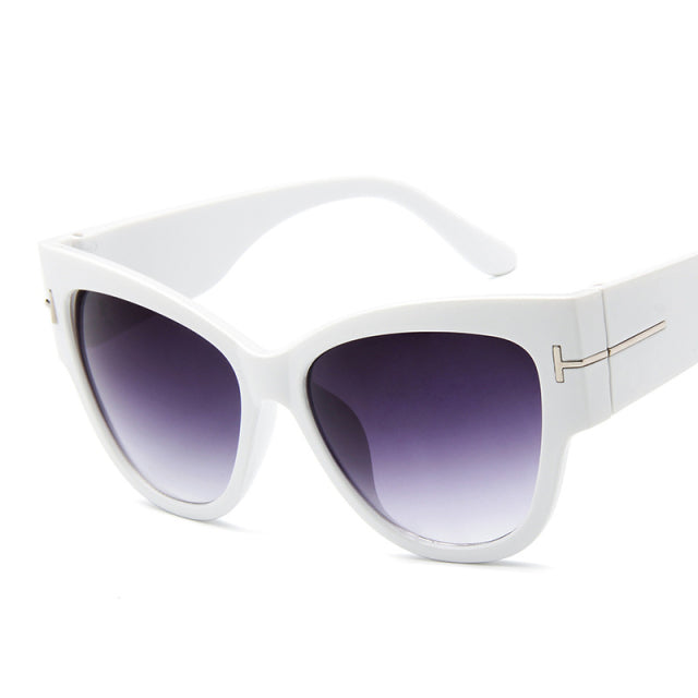 Cat Eye Women Sunglasses Female Gradient Points Sun Glasses-Sunglasses-Arimonz-White-Arimonz