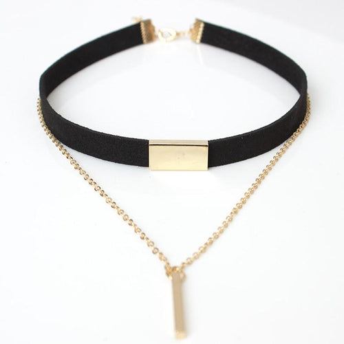 Chain Choker Necklace For Women Strip Rope Choker-Necklaces-Arimonz-Arimonz