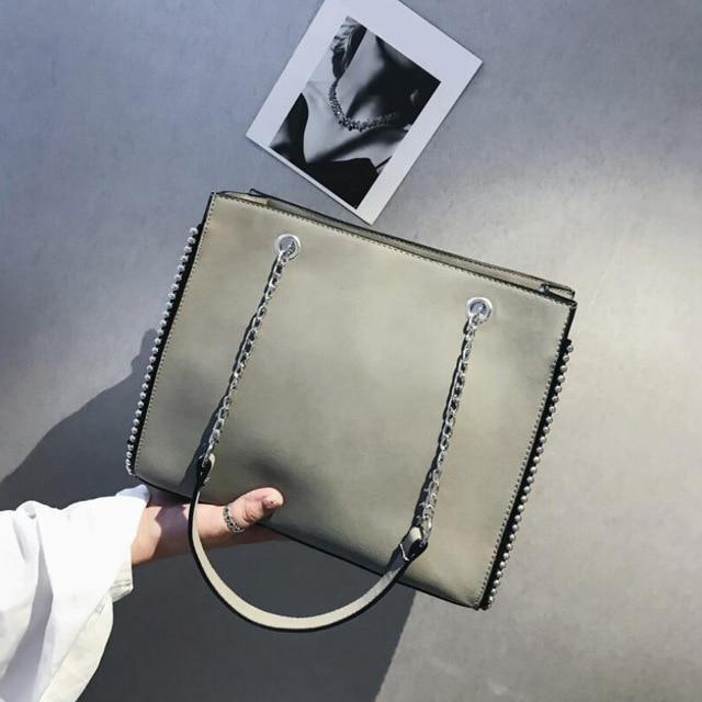 Chain Shoulder Bag-Handbags-Arimonz-Gray-Arimonz