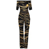 Chain Vintage Print High Waist Off Shoulder Jumpsuit Romper-Night Out Jumpsuits & Rompers-Arimonz-Arimonz