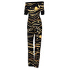 Chain Vintage Print High Waist Off Shoulder Jumpsuit Romper-Night Out Jumpsuits & Rompers-Arimonz-Arimonz