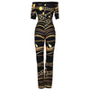 Chain Vintage Print High Waist Off Shoulder Jumpsuit Romper-Night Out Jumpsuits & Rompers-Arimonz-Arimonz